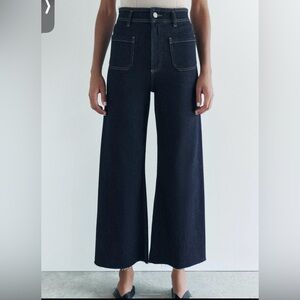 Zara The Patch Pocket Marine Straight Jeans. Size 6. Great condition